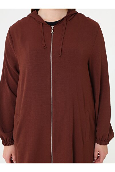 ALİA Μεγάλο μέγεθος με κουκούλα Τσάντα με φερμουάρ - Πικρός καφές -