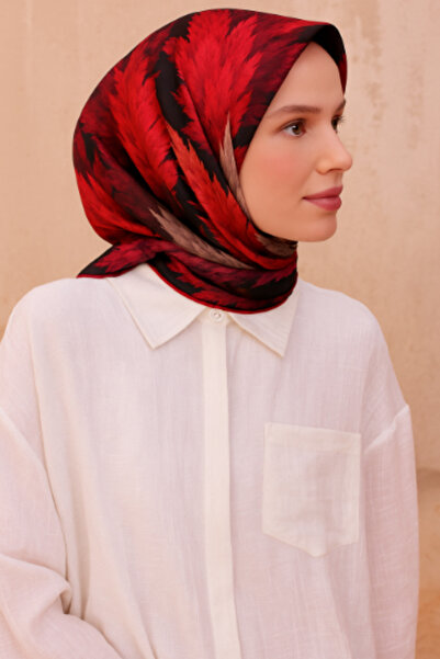 Vissona Μεταξωτό μαντήλι Tivil 14232 - 0001 - 0018 Μαύρο σχέδιο με φύλλα