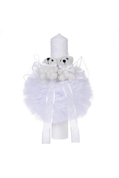 BebeNou Λαμπάδα Βάπτισης με 2 Αρκουδάκια Unisex Λευκό Διακόσμημα 47