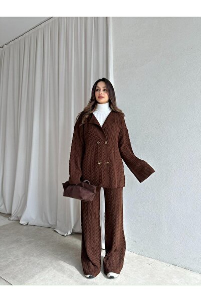 Mooi Butik Janie Knitwear Set 8475 - Bitter Brown