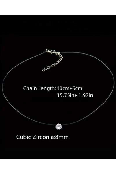 MYSTERY TAKI AKSESUAR Zircon Solitary Stone Ghost Necklace