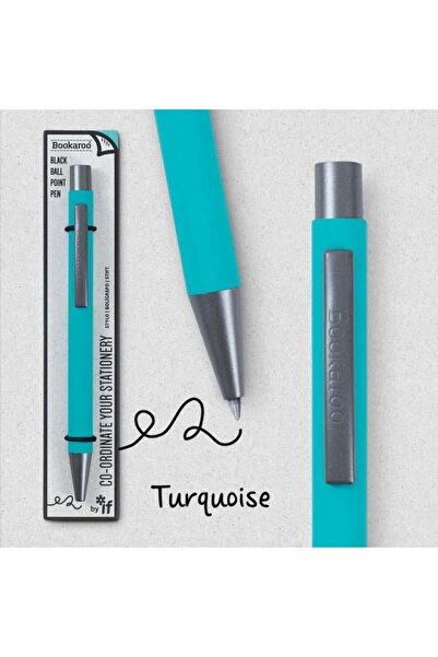 İF IF Bookaroo Yumuşak Dokulu Siyah Mürekkepli Tükenmez Kalem Turkuaz