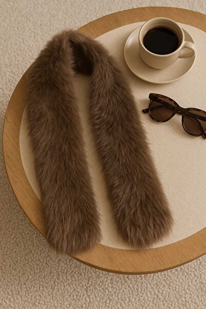 Netodak İçten Geçmeli Suni Kürk Yaka – Vizon Rengi, Ultra Yumuşak, Sabit Duru...