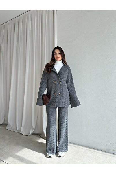 Mooi Butik Janie Knitwear Set 8475 - Gray