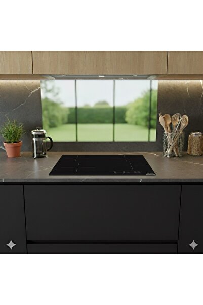 AFM tech Siyah Vitroseramik Elektrikli Ocak + Turbolu Fırın / Ankastre Set ( V6-04 + FM7701)