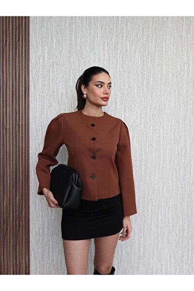 ESRAHELVACI Buttoned Jacket with Shoulder Pins