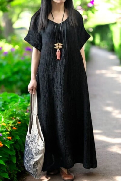 Sacrosa Keten Yazlık Rahat Elbise