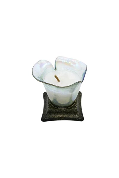 Gimihome Lumânare din sticlă în stil Calla, timp de ardere 50-60 ore, 17 x 17...