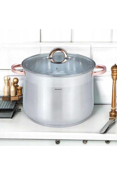 Klausberg Stainless steel pot with glass lid, diameter 26 cm, capacity 10.7 liters,