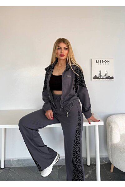 Bella Belluci Leopard Patterned Zippered High Waist Stretchy Suit