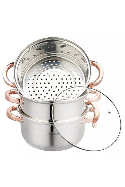 Klausberg Set of 4 pieces, steamer pot, stainless steel, diameter 20 cm, capa...