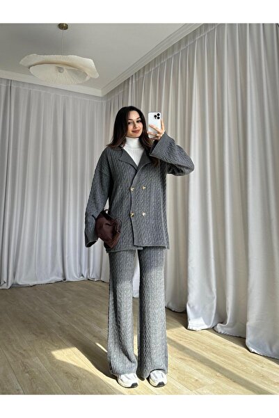 Mooi Butik Janie Knitwear Set 8475 - Gray