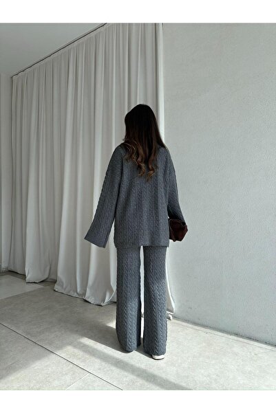 Mooi Butik Janie Knitwear Set 8475 - Gray