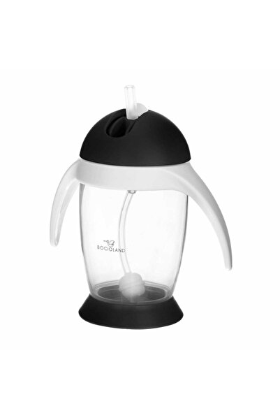 Bocioland Чаша за вода, Bocioland, със сламка и дръжки, 300 мл, 6+ месеца, черна