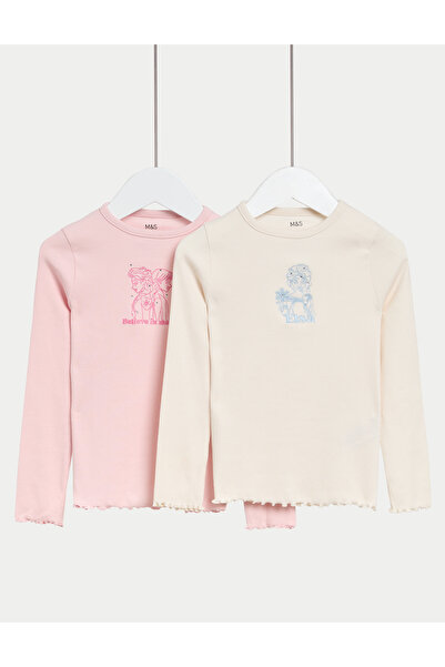 Marks & Spencer Pamuk Karışımlı Disney Frozen Tişört Seti (2–8 Yaş)