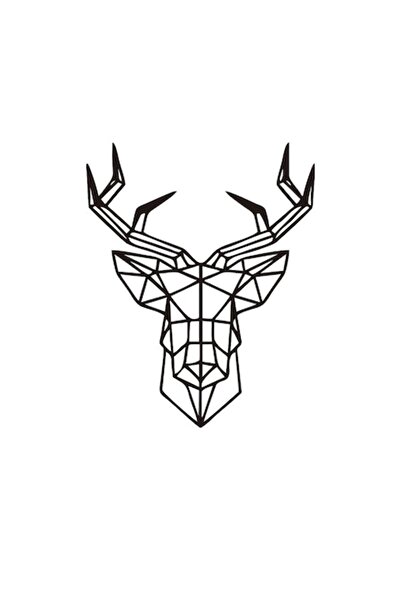 Oracal Autocolant decorativ de perete cu cap de cerb geometric, 45×36 cm, negru,