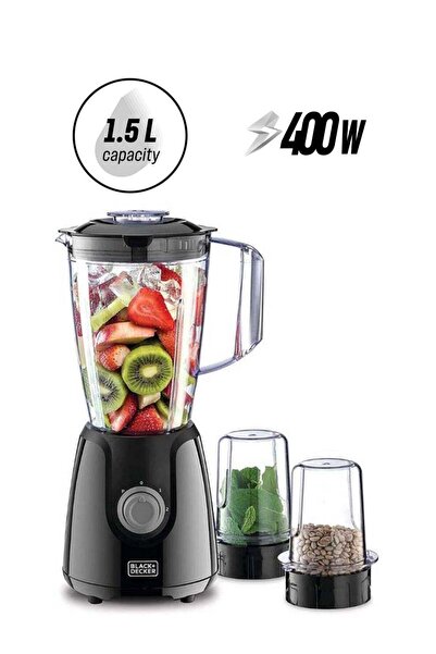 Black&Decker BLACK+DECKER 1.5L Blender with Grinder Mills BX440-B5, 400W