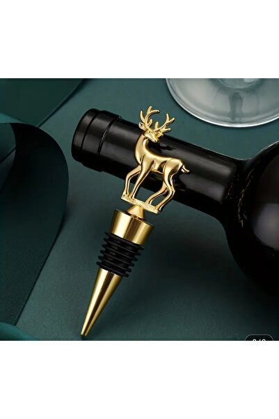 Genel Markalar Atay Garage Zarif Altın Kaplama Geyik Şeklinde Şarap Tıpası
