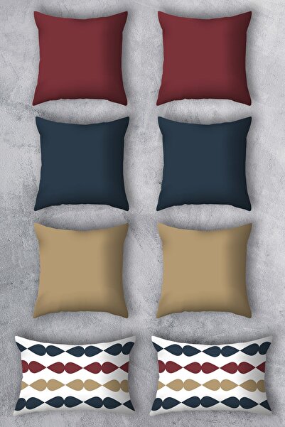 EMORES طقم غطاء وسادة مطبوع على الوجهين مقاس 43 × 43 مكون من 8 مجموعات.