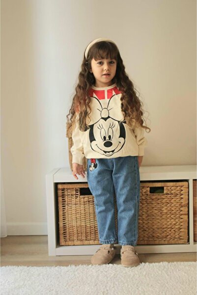 NURTOPU Girls' Suit Top and Bottom Set Transitional and Winter Jeans Cotton Fabric Hundred Percent