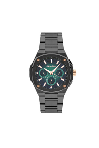 Quantum ساعة رجالية متعددة الوظائف بمينا أخضر - ADG1032.070