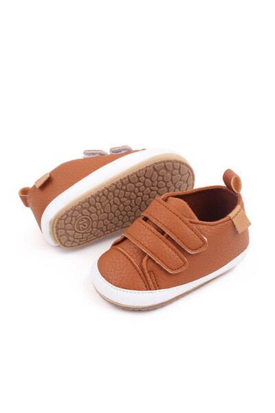 BebeNou Brown Velcro Strap Baby Shoes MBM22-13-4-ac40
