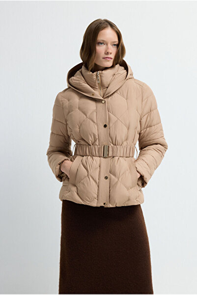 adL Kemerli Kısa Şişme Mont