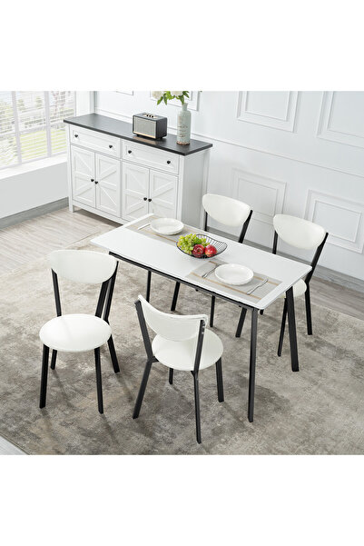 HXDream 5-PCS Dining Table Set,Nordic modern style,Kitchen Furniture，Simple and stylish,Table set,Chairs set