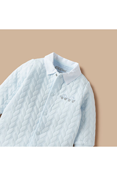 giggles Quilted Sleepsuit with Long Sleeves