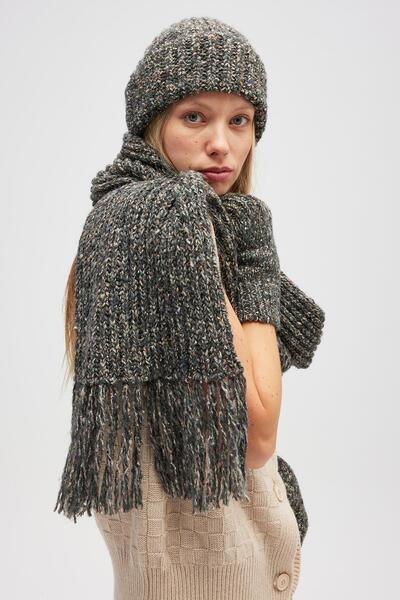 Peraluna Soft Textured Unisex Beanie - Anthracite Melange