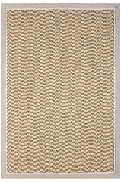 SEYRAN HALI Bombay Bej Halı Bej Krem Bordürlü Kolay Temizlenen Hasır Dokulu S...