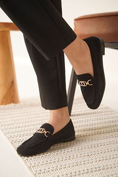 TRENDELLA Sally Women's Black Buckle Detailed Shoes