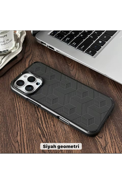 DGN İphone 17 Pro Max Uyumlu Magsafe Karbon Fiber Desenli Darbe Zırhlı Kılıf