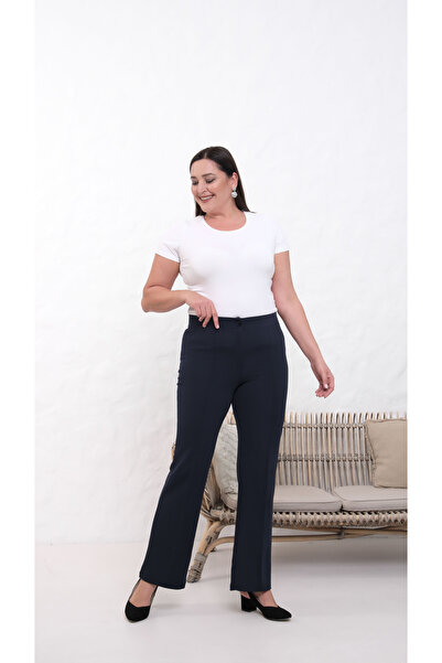 Paw Garage Women's Stretch Fabric Plus Size Flared Palazzo Pants