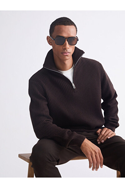 LC Waikiki Zippered Stand Collar Men's Knitwear Sweater