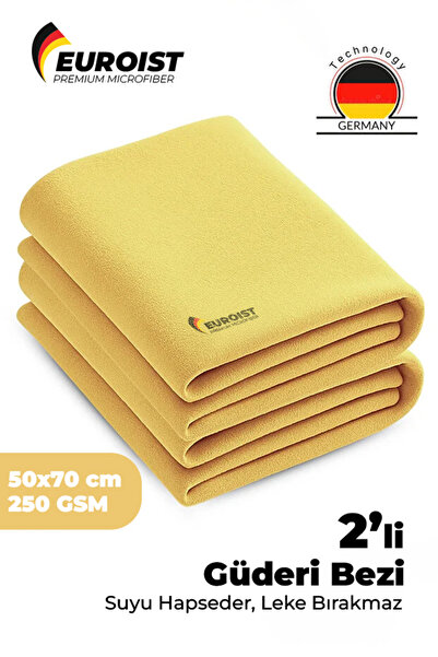 euroist Mikrofiber Güderi Bez 2 ADET | Araç Araba Oto Kurulama ve Cam Temizli...