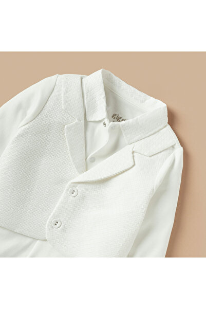 giggles Solid Sleepsuit with Waistcoat Overlay and Notch Lapel