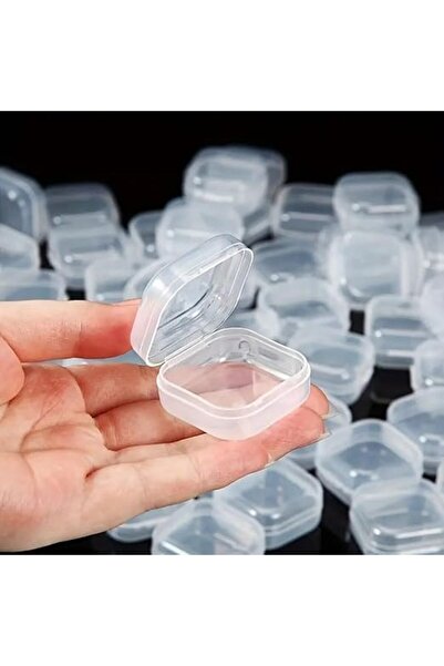 Raco Mini Transparent Jewelry Storage Boxes with Lids – 3.5cm Plastic Organizer Case – 10 Pack
