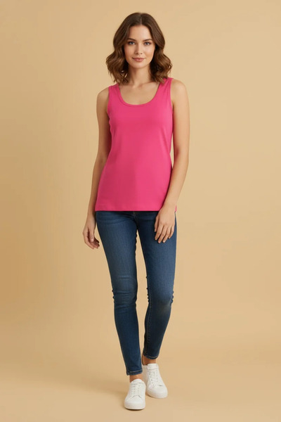 JENİKA Women's Daily Thick Strap Cotton Stretch Fabric Undershirt