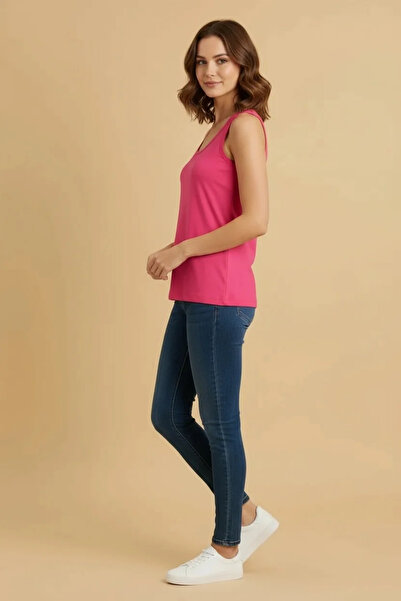 JENİKA Women's Daily Thick Strap Cotton Stretch Fabric Undershirt