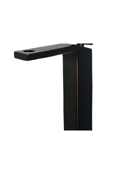 Trendy's Μπαταρία νιπτήρα, τοποθέτηση σε πάγκο, δίπλα στον νεροχύτη, αντικέ μαύρο