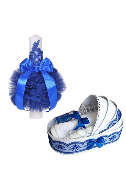 BebeNou Σετ Βάπτισης Denikos® 750 Μπλε για Αγόρια με Λαμπάδα - NKO5179