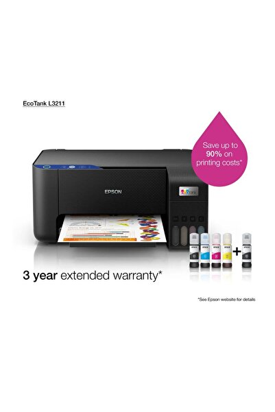 EPSON طابعة EcoTank L3211 متعددة الإمكانات | طباعة - مسح ضوئي - نسخ | أسود