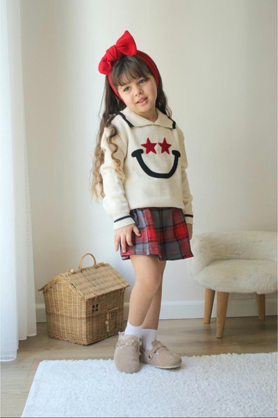 NURTOPU Knitwear Girl's Set Top and Bottom Set High Quality and Flexible Cotton Fabric