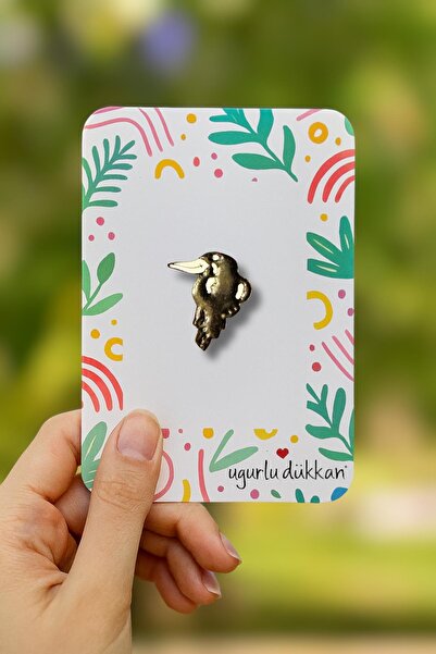 uğurlu dükkan BEYAZ AĞIZLI KARGA ROZETİ