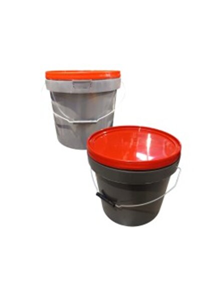 Gimihome Gray plastic bucket with lid 18 liters, 32 x 31 cm, sealable