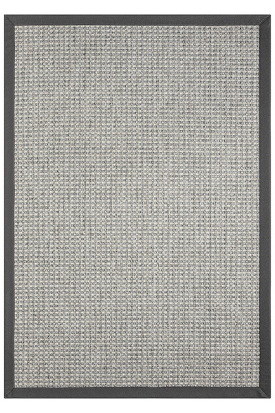 SEYRAN HALI Bombay Gri Halı Antrasit Bordürlü Kolay Temizlenen Hasır Dokulu S...