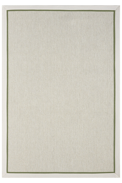 SEYRAN HALI Bombay Krem Halı Krem Yeşil Bordürlü Kolay Temizlenen Hasır Dokul...