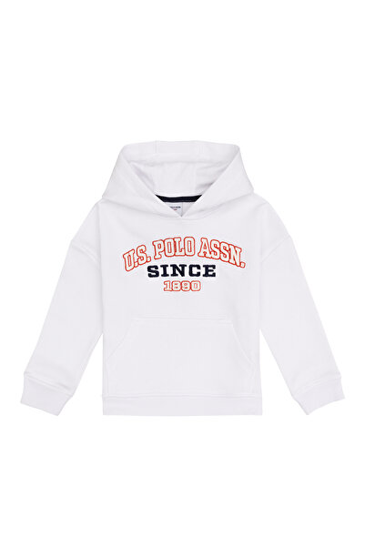 U.S. Polo Assn. Boy's White Hooded Sweatshirt 50313842-Vr013