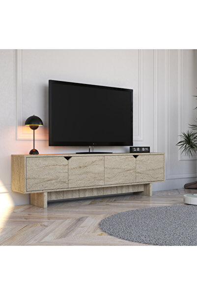 ALONEX HOME TURAN TRAVERTEN TV Ünitesi - 180 cm Modern Tasarım, Ekonomik Tv Ünitesi, Kulpsuz